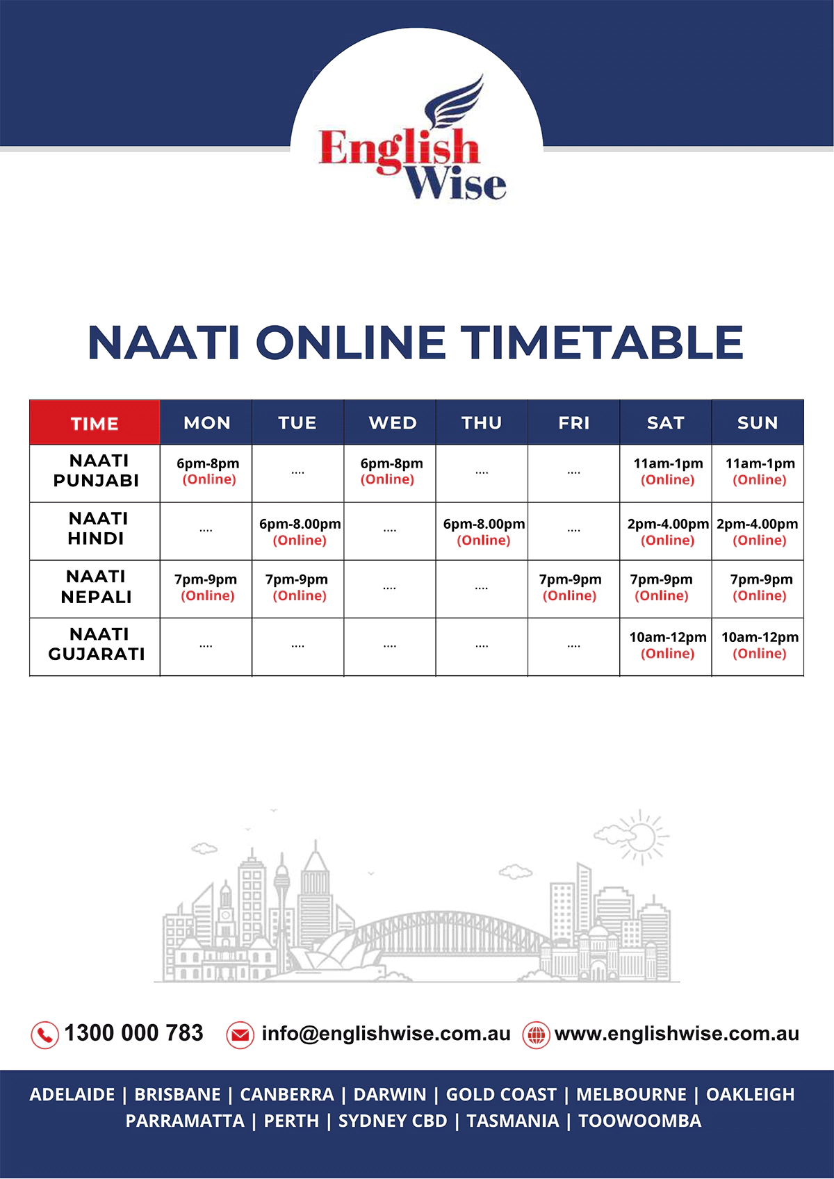 Naati-Online-Timetable